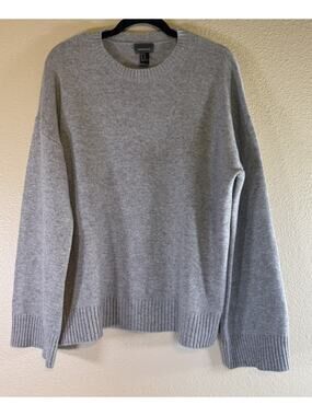 State Fusio Womens XL Merino Wool Sweater Pullover Gray